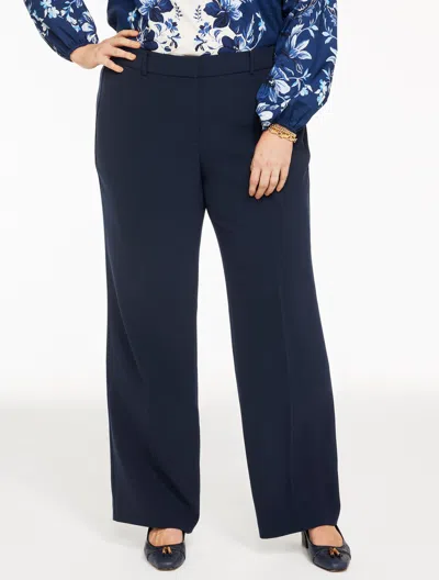 Talbots Plus Petite - Wide Leg Polished Crepe Pants - Indigo - 16  In Blue