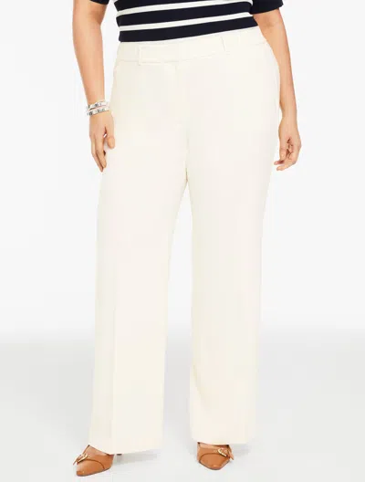 Talbots Plus Petite - Wide Leg Polished Crepe Pants - Ivory - 16  In White