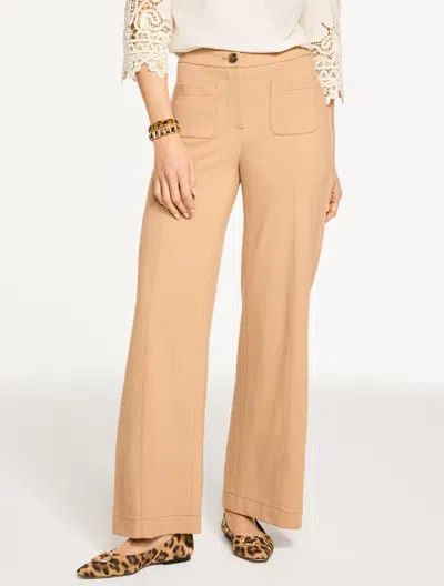 Talbots Plus Petite - Wide Leg Ponte Pants - Toasted Coconut - 22  In Brown
