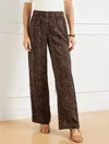 Talbots Plus Petite - Wide Leg Pull-on Pants - Delicate Leopard - Brown - 3x  In Brown