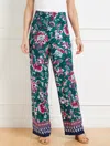 Talbots Plus Petite - Wide Leg Pull-on Pants - Gorgeous Garden - Lush Green - 2x  In Green