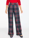 Talbots Plus Petite - Wide Leg Pull-on Pants - Jolly Tartan - Indigo - 1x  In Purple
