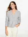 Talbots Plus Petite - Wool Blend V-neck Sweater - Grey Sky Heather - 3x  In Gray