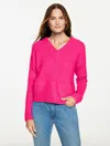 Talbots Plus Petite - Wool Blend V-neck Sweater - Very Berry - 3x  In Pink