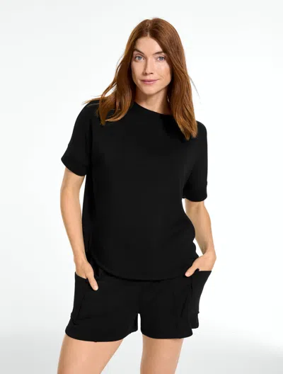 Talbots Plus Petite - Airknit Stretch Crewneck T-shirt - Black - 1x