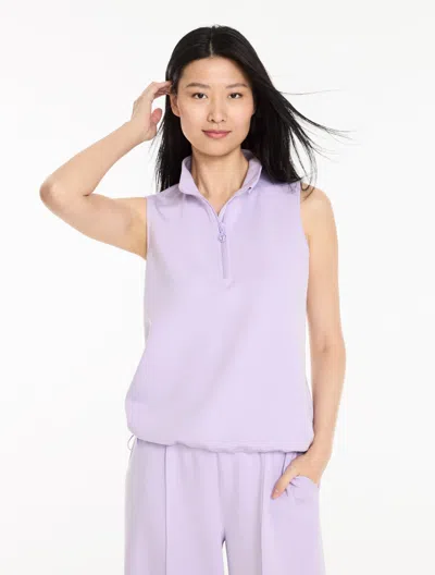 Talbots Plus Petite - Airknit Stretch Sleeveless Half-zip Pullover Sweater - Pastel Lilac - 3x  In Purple