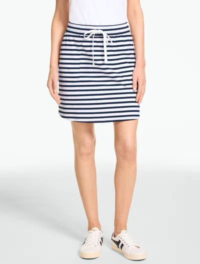Talbots Plus Petite - Authentic  Skirt - Bayside Stripe - Indigo Blue/white - X - 100% Cotton In Multi