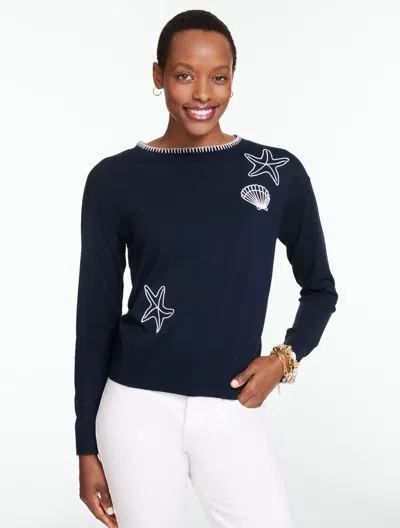 Talbots Plus Petite - Boatneck Sweater - Sealife - Blue - 2x