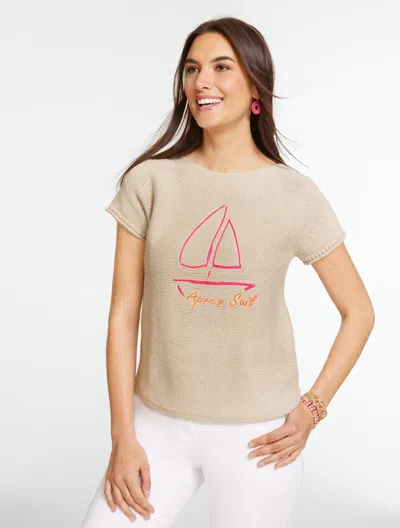 Talbots Plus Petite - Cap Sleeve Pullover Sweater - Après Sea - Oat - 3x  In Brown