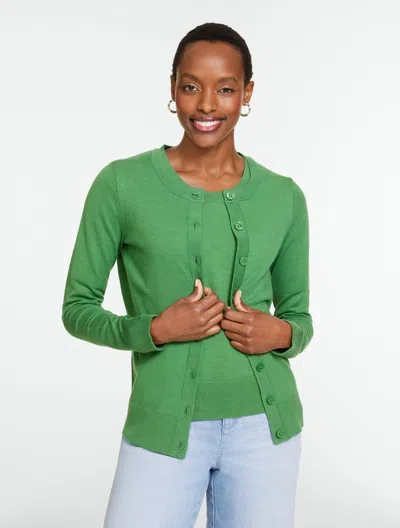 Talbots Plus Petite - Charming Cardigan Sweater - Wide Placket - Grove Green - 3x
