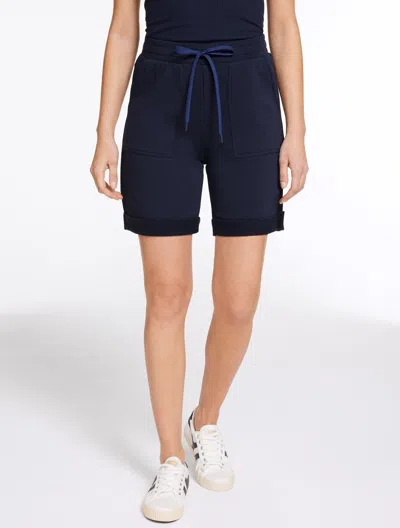 Talbots Plus Petite - Classic French Terry Cuffed Shorts - Blue - 3x