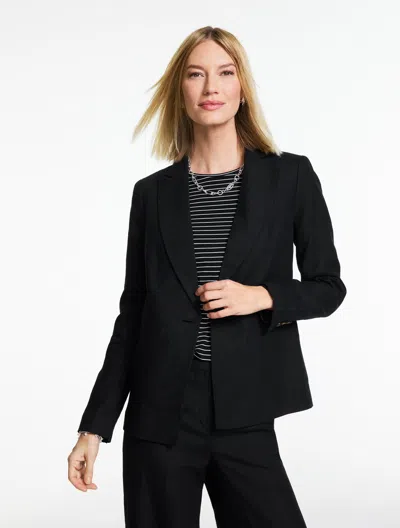 Talbots Plus Petite - Classic Linen Blazer - Black - 14