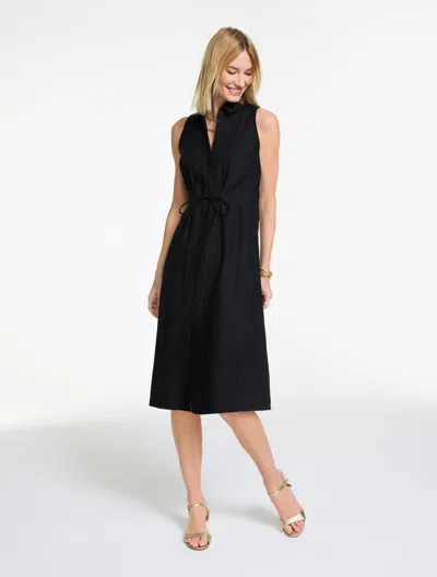 Talbots Plus Petite - Classic Linen Sleeveless Dress - Black - 20