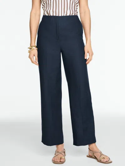 Talbots Plus Petite - Classic Linen Straight Ankle Pants - Blue - 18