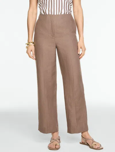 Talbots Plus Petite - Classic Linen Straight Ankle Pants - Branch - 20  In Brown