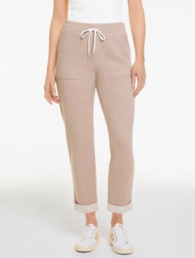 Talbots Plus Petite - Cozy French Terry Taper Leg Pants - Dusty Mocha Heather - 2x  In Brown