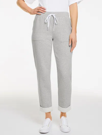 Talbots Plus Petite - Cozy French Terry Taper Leg Pants - Grey Sky Heather - 2x