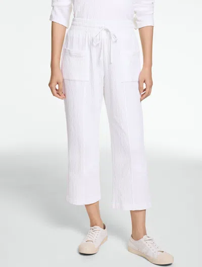 Talbots Plus Petite - Crinkle Gauze Straight Leg Pants - White - 3x