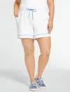 Talbots Plus Petite - Diamond Jacquard Pull-on Shorts - Piped - White - 3x  In White
