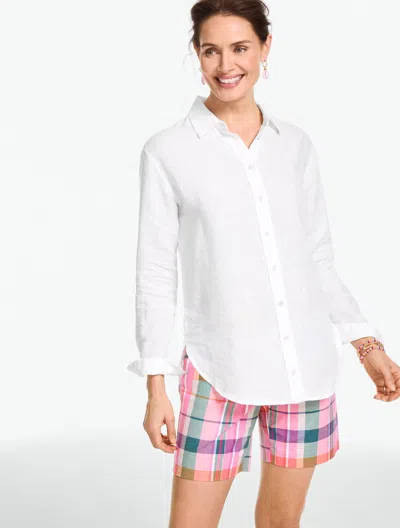 Talbots Plus Petite - Everyday Relaxed Linen Shirt - White - 3x