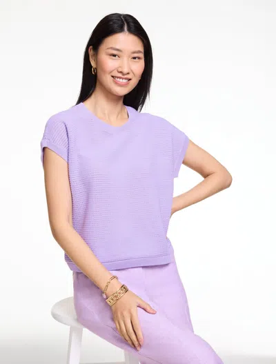 Talbots Plus Petite - Extended Shoulder Crewneck Sweater - Lavender Dawn - 2x - 100% Cotton