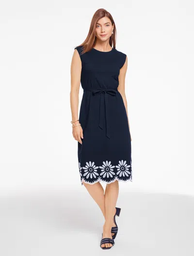 Talbots Plus Petite - Eyelet Embroidered Midi Dress - Blue - 3x