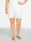 Talbots Plus Petite - Eyelet Pull-on Shorts - White - 2x  In White