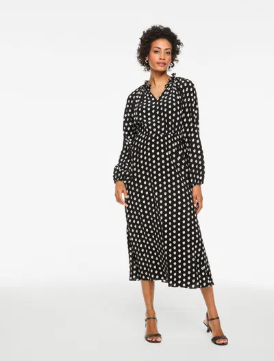 Talbots Plus Petite - Fit & Flare Dress - Ikat Foulard - Black - 2x