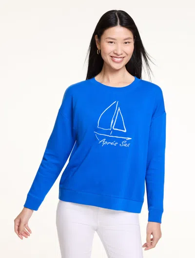 Talbots Plus Petite - French Terry Sweatshirt - Après Sail - Catalina Blue - 3x - 100% Cotton