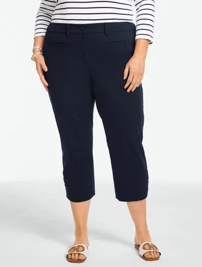 Talbots Plus Petite - Heritage Twill Capri Pants - Blue - 22