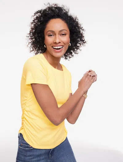 Talbots Plus Petite - Jacquard Knit Crewneck Top - Daisy - 3x  In Yellow