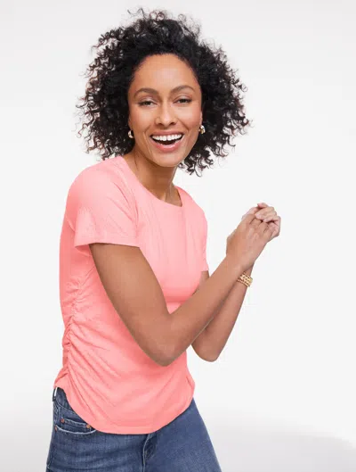 Talbots Plus Petite - Jacquard Knit Crewneck Top - Pink Guava - 3x