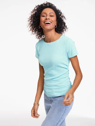 Talbots Plus Petite - Jacquard Knit Crewneck Top - Sea Salt Blue - 2x