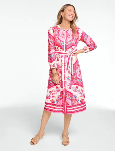 Talbots Plus Petite - Linen Blend Shirtdress - Paradise Garden - Ivory - 18  In White