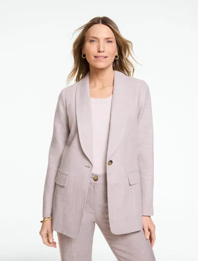 Talbots Plus Petite - Linen Shawl Collar Blazer - Branch/white - 22