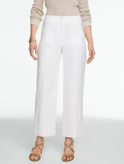 Talbots Plus Petite - Linen Straight Ankle Pants - White - 16