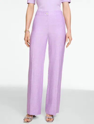 Talbots Plus Petite - Linen Wide Leg Pants - Spring Lilac/white - 22
