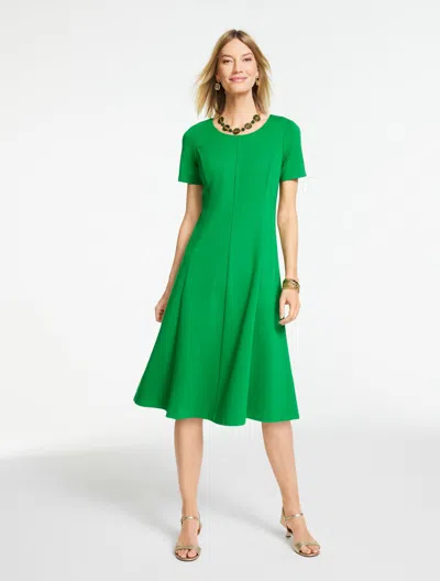 Talbots Plus Petite - Luxe Ponte Short Sleeve Dress - Hillside Green - 22