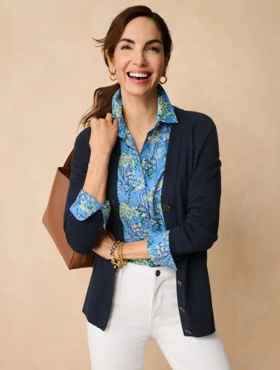 Talbots Plus Petite - Modern Classic Shirt - Jacobean Woodblock - Shore Blue - 2x