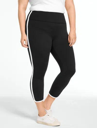 Talbots Plus Petite - Out & About Curved Capri Leggings - Black - 3x