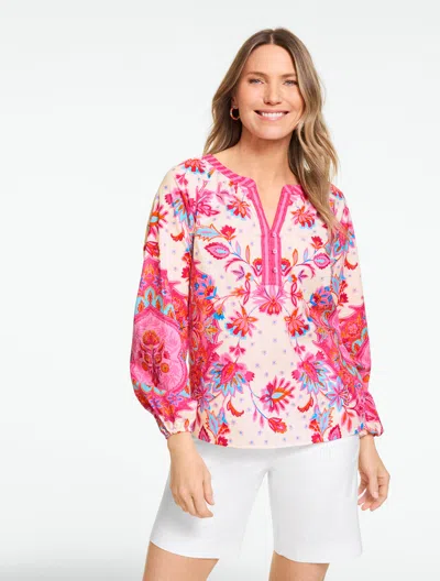 Talbots Plus Petite - Paradise Garden Popover Shirt - Soft Pink - 3x - 100% Cotton