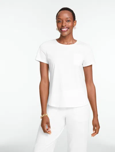 Talbots Plus Petite - Patch Pocket Short Sleeve T-shirt - White - 3x - 100% Cotton
