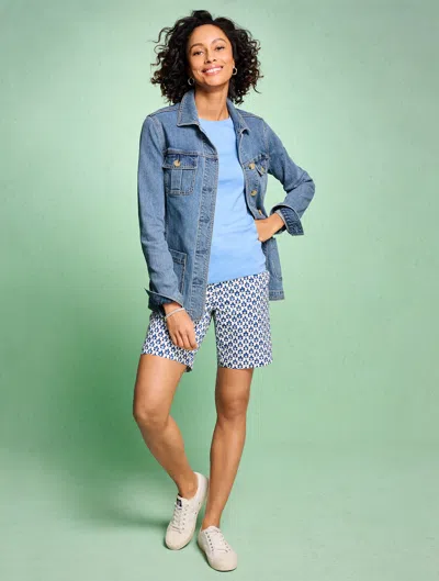 Talbots Plus Petite - Pima Cotton Crewneck T-shirt - Turquoise Blue - 1x