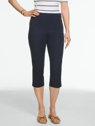 Talbots Plus Petite - Plus Exclusive Cotton Bi-stretch Capri Pants - Blue - 20