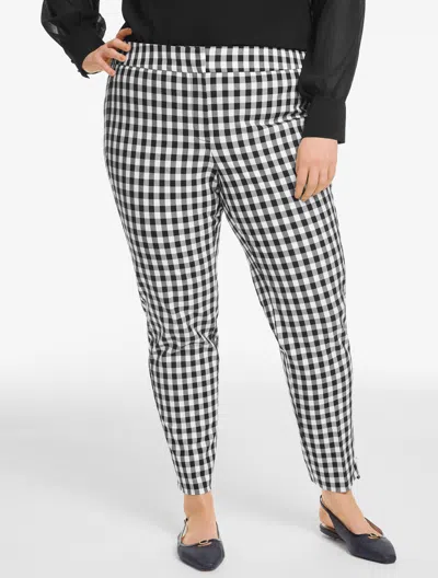 Talbots Plus Petite - Plus Size Exclusive  Chatham Cotton Bi-stretch Slim Ankle Pants - Gingham - Bla In Orange