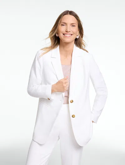 Talbots Plus Petite - Polished Crepe Blazer - White - 20