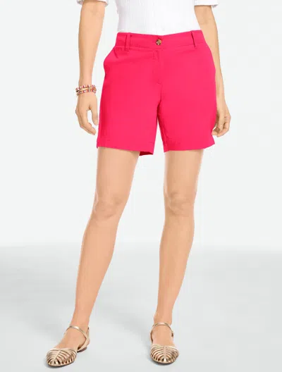Talbots Plus Petite - Relaxed Chino Shorts - Raspberry - 22  In Pink