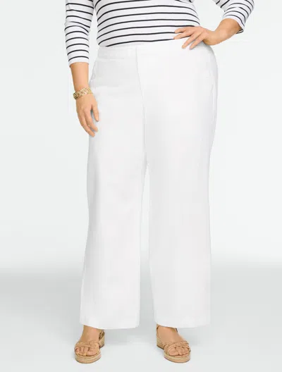 Talbots Plus Petite - Relaxed Wide Leg Sailor Ankle Jeans - White - 20