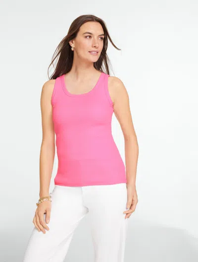 Talbots Plus Petite - Rib Sleeveless Tank Top - Sunrise Pink - 2x