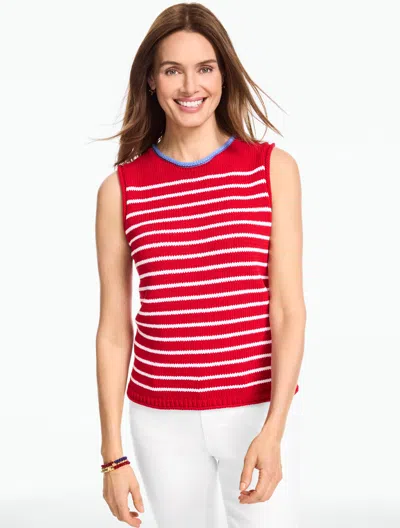 Talbots Plus Petite - Roll Edge Sweater Shell - Stripe - Red - X